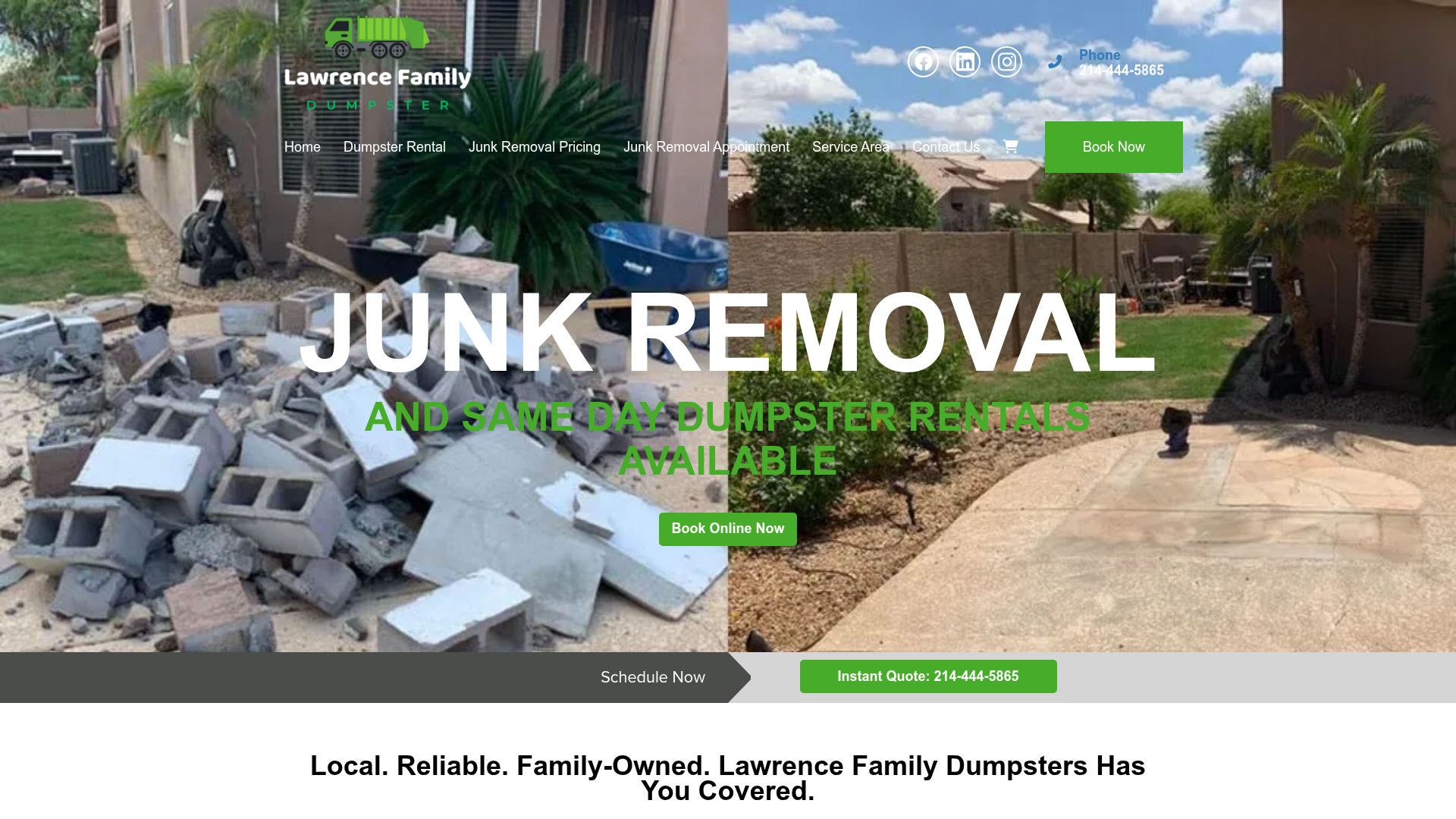 Lawrence Family Dumpster Rentals and Junk Removal Services