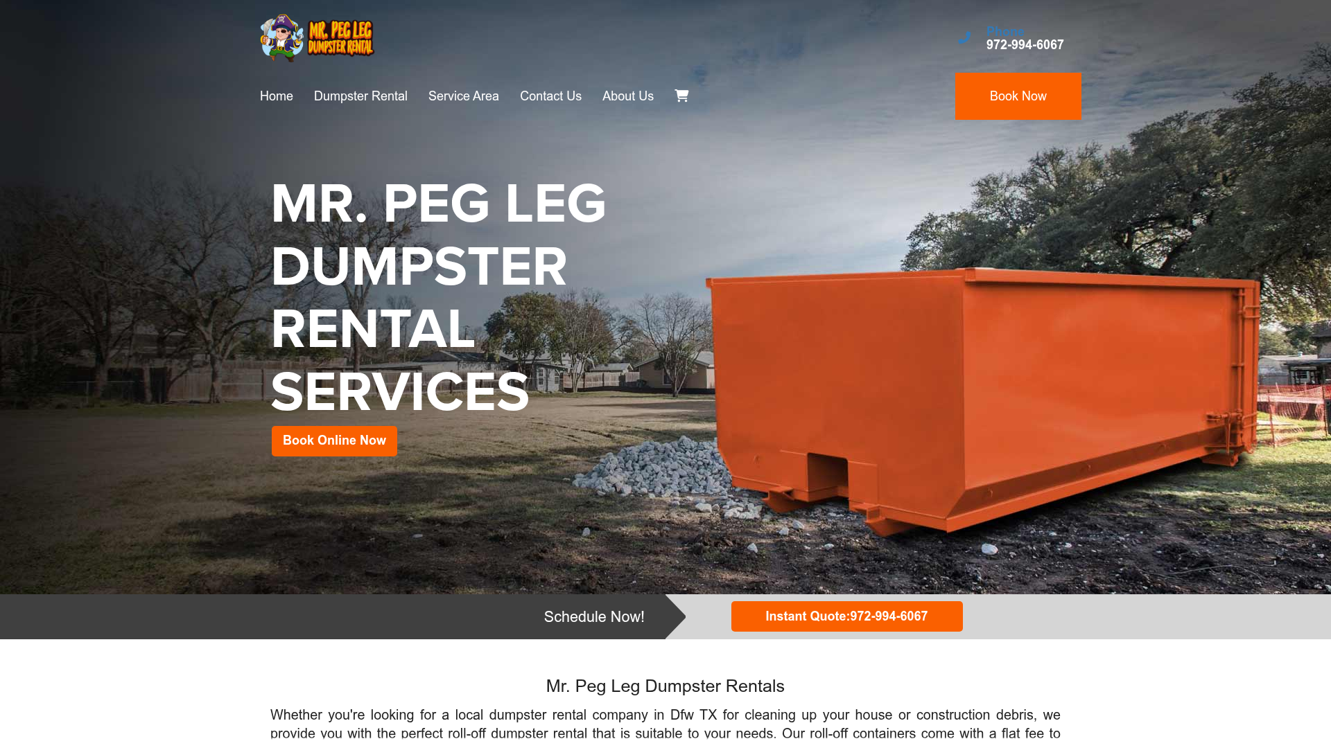 Peg Leg Dumpster Rental