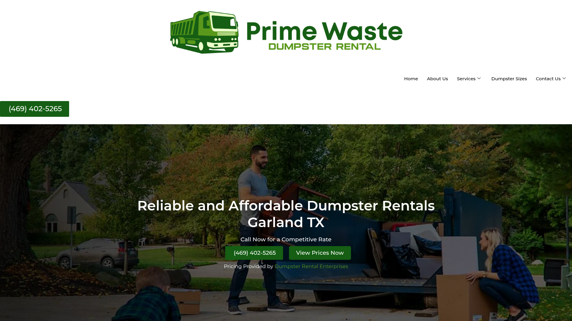 Prime Waste Dumpster Rental Garland